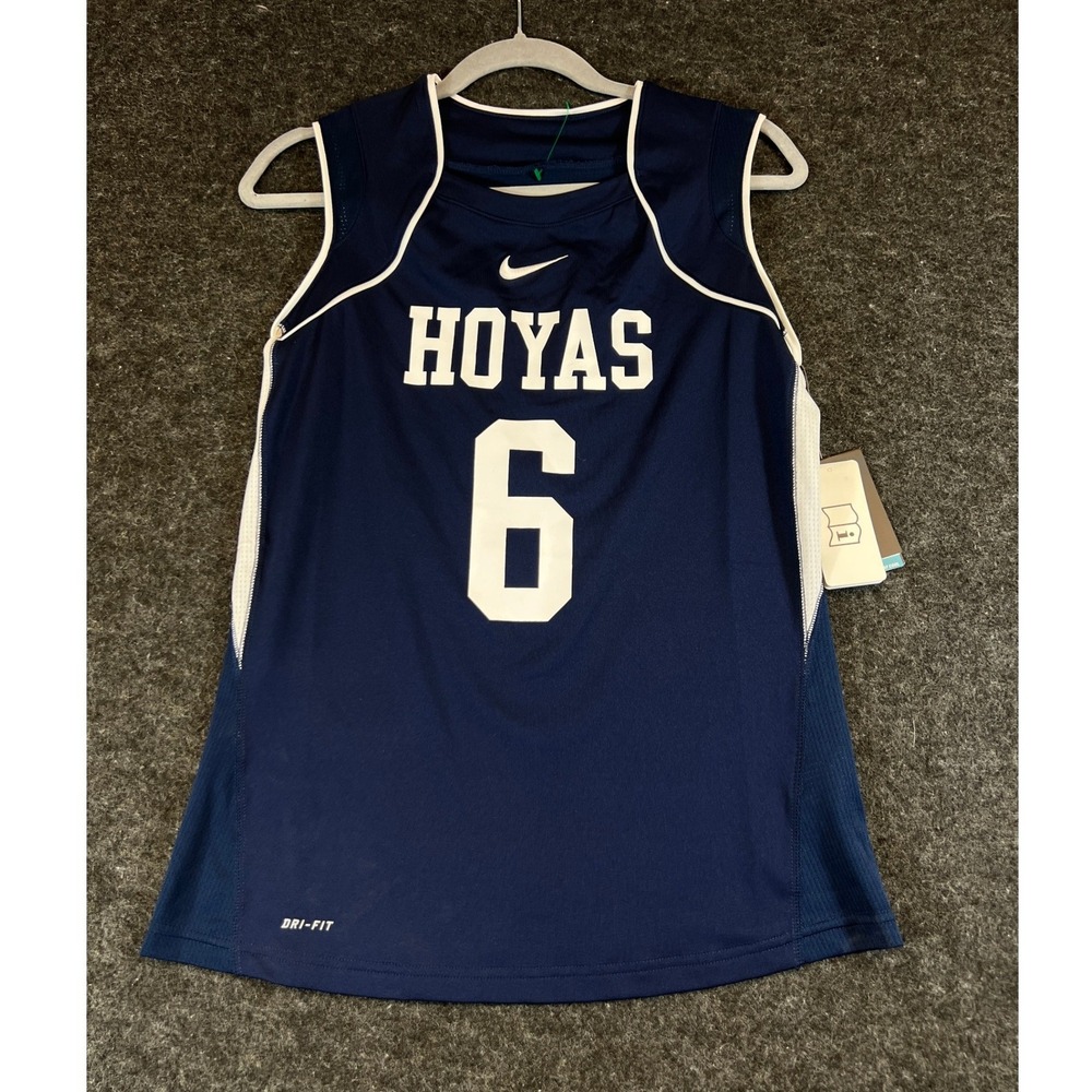 Nike Georgetown Hoyas Jersey Womens Medium Blue Basketball Team Issue Sample NWT